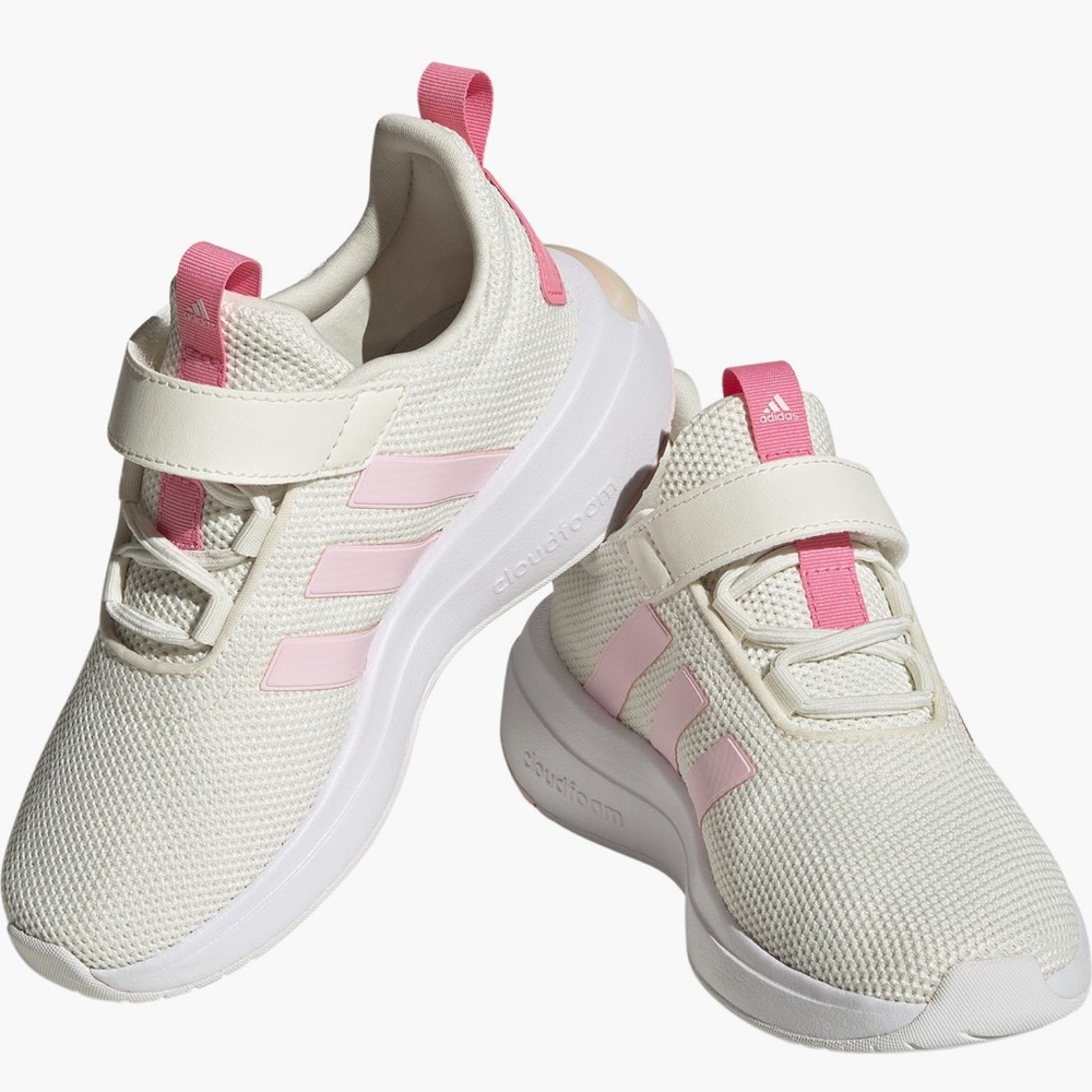 Adidas baby girl Tr23 walker tennis shoes sneakers pink white stripe